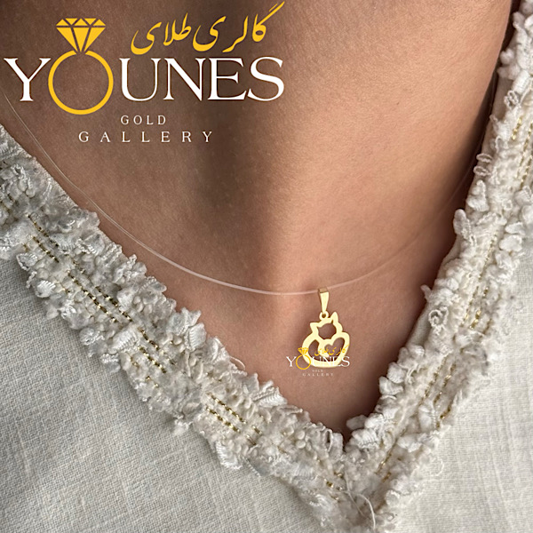 آویز طلا گربه دم قلبی